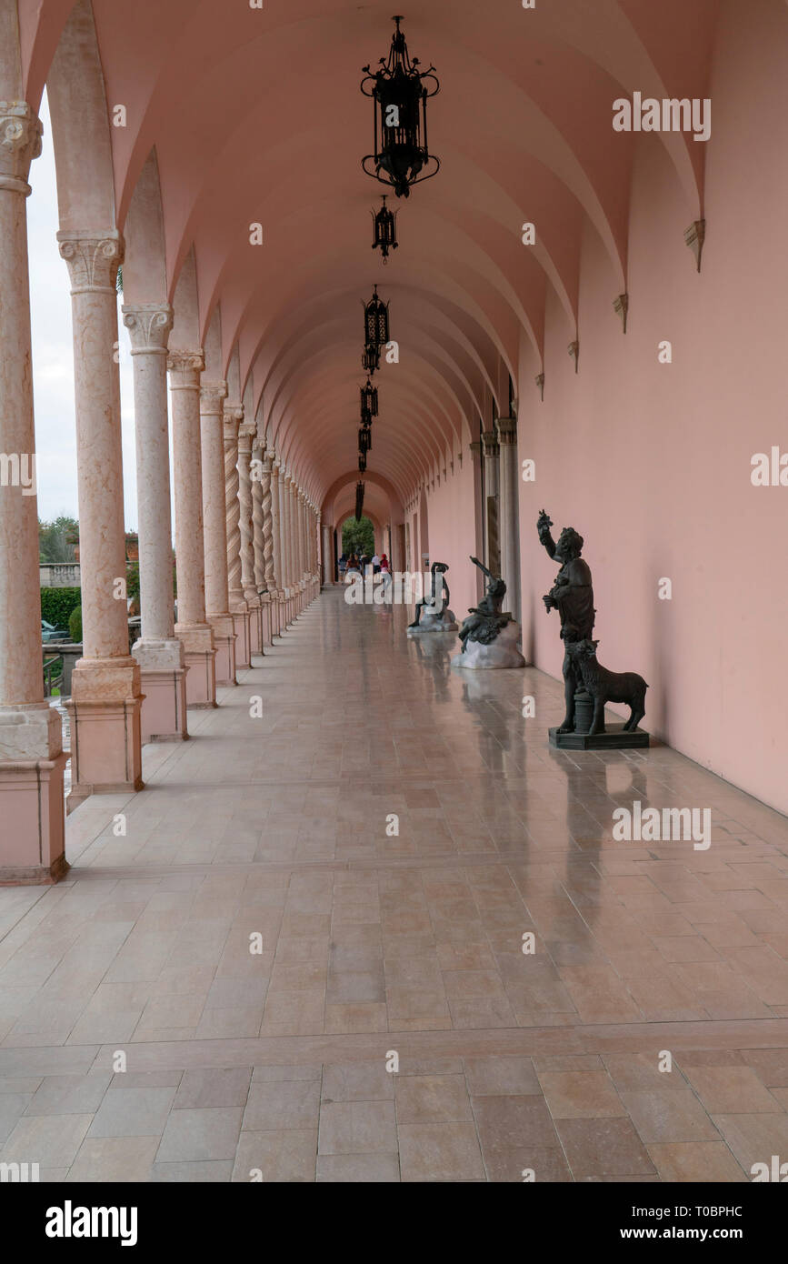 Sarasota, Florida/USA-02/25/2019-The Ringling Art Museum preserves the legacy of John and Mable Ringling. It is home to the Florida State Art Museum Stock Photo