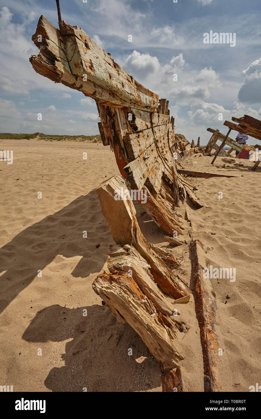 A wreck at Crow Point, in the estuary of the River Taw, near Braunton