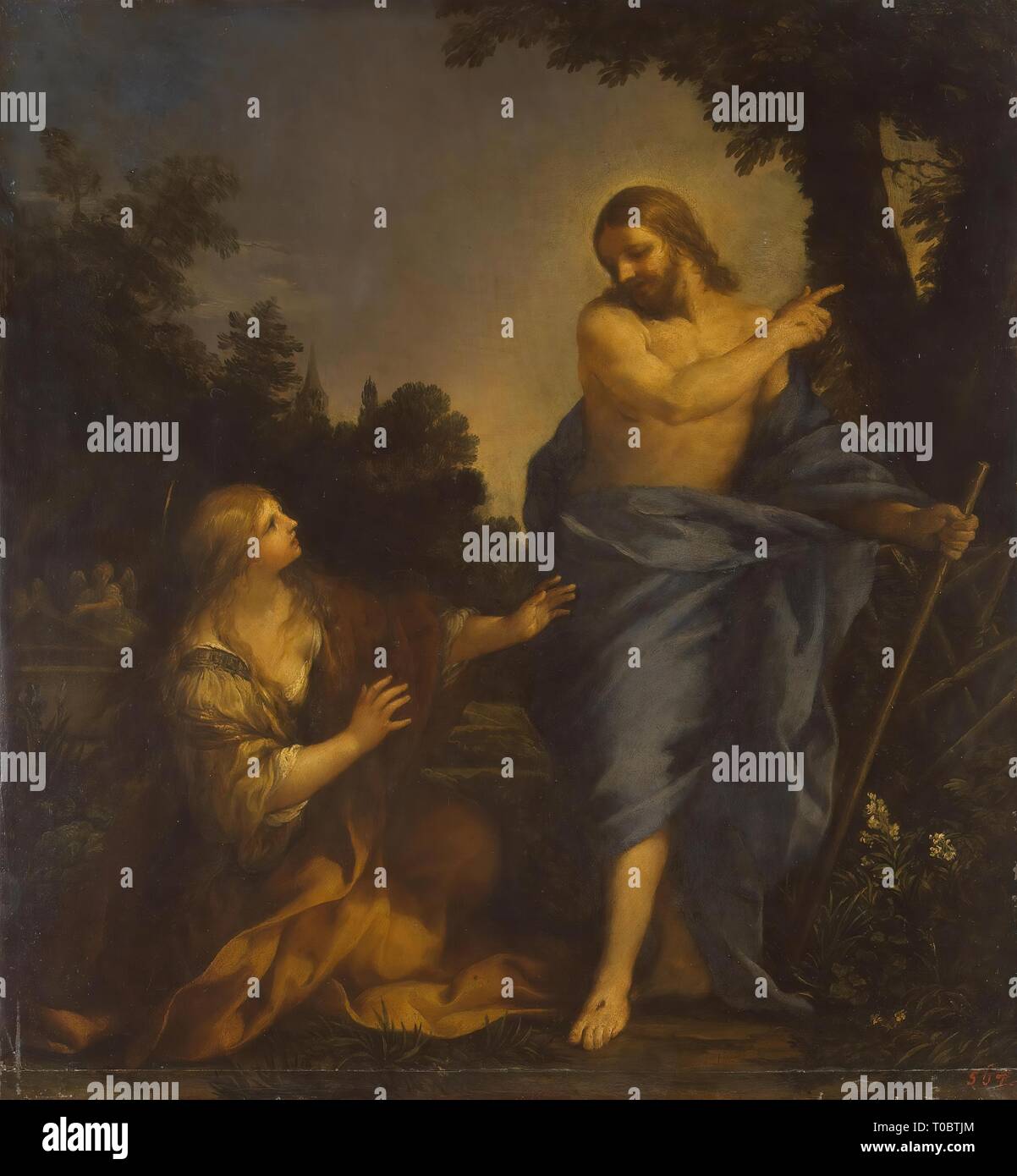 'Christ Appearing to Mary Magdalene'. Italy, Between 1640 and 1650. Dimensions: 55x50,5 cm. Museum: State Hermitage, St. Petersburg. Author: Pietro da Cortona (Pietro Berrettini). Stock Photo