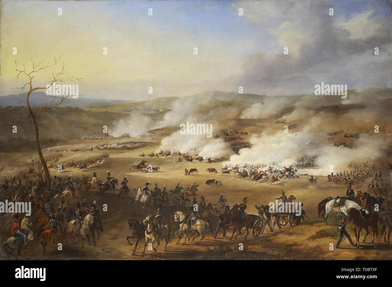 'Battle of Fere-Champenoise'. Russia, not later than 1836. Dimensions: 64x96 cm. Museum: State Hermitage, St. Petersburg. Author: Alexander Dmitriev-Mamonov. Stock Photo