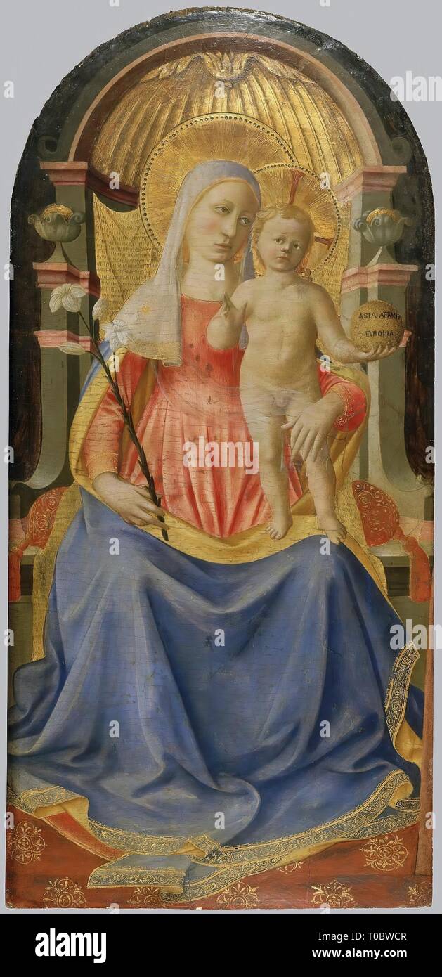'Madonna with Child Enthroned'. Italy, 1417-1419. Dimensions: 89x42 cm. Museum: State Hermitage, St. Petersburg. Author: ZANOBI STROZZI. Stock Photo
