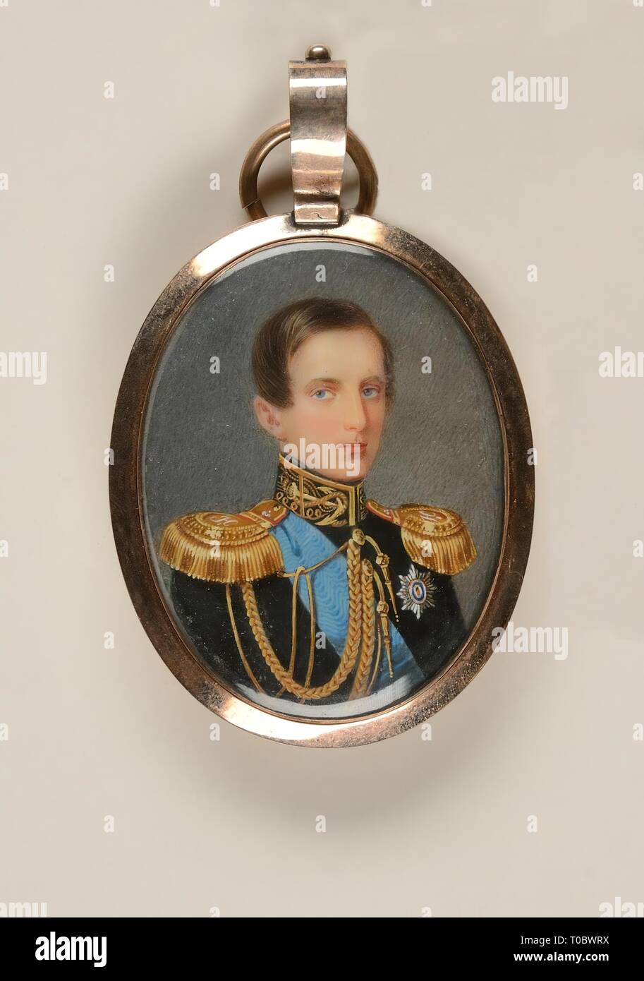 'Portrait of Grand Duke Konstantin Nikolayevich (1827 - 1892)'. Russia, 1847. Dimensions: 6,8x4,2 cm. Museum: State Hermitage, St. Petersburg. Author: Ivan Winberg (? ). Stock Photo