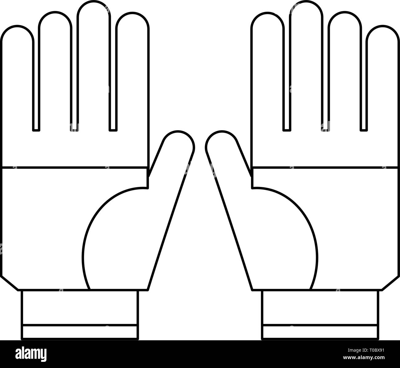 Gardening gloves wear isolated black and white Stock Vector Image & Art ...