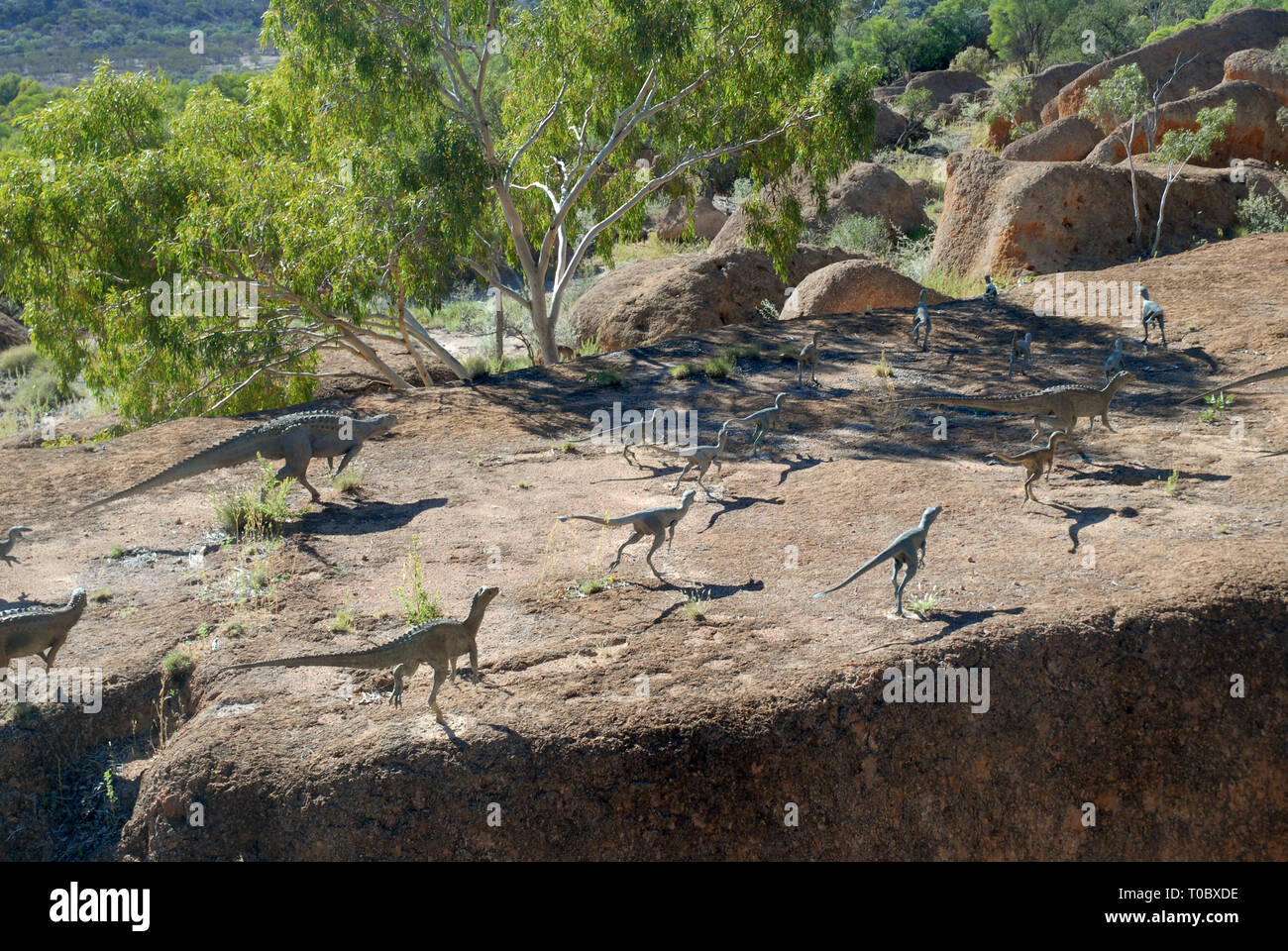 DINOSAUR CANYON, The Australian Age of Dinosaurs Museum of Natural History, Winton, Queensland, Australia. Stock Photo