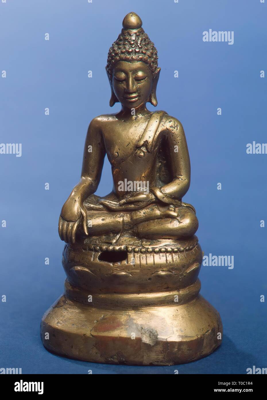 Statue Bouddha Thai Revata - Figurine Résine Façon Bronze - Neuf