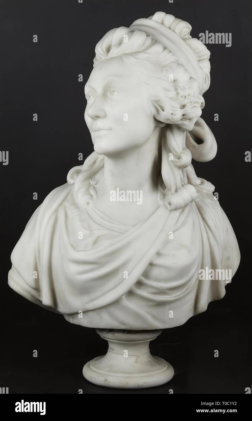 'Portrait Bust of the Comtesse de Sabran'. France, 18th century. Dimensions: height: 61 cm. Museum: State Hermitage, St. Petersburg. Stock Photo