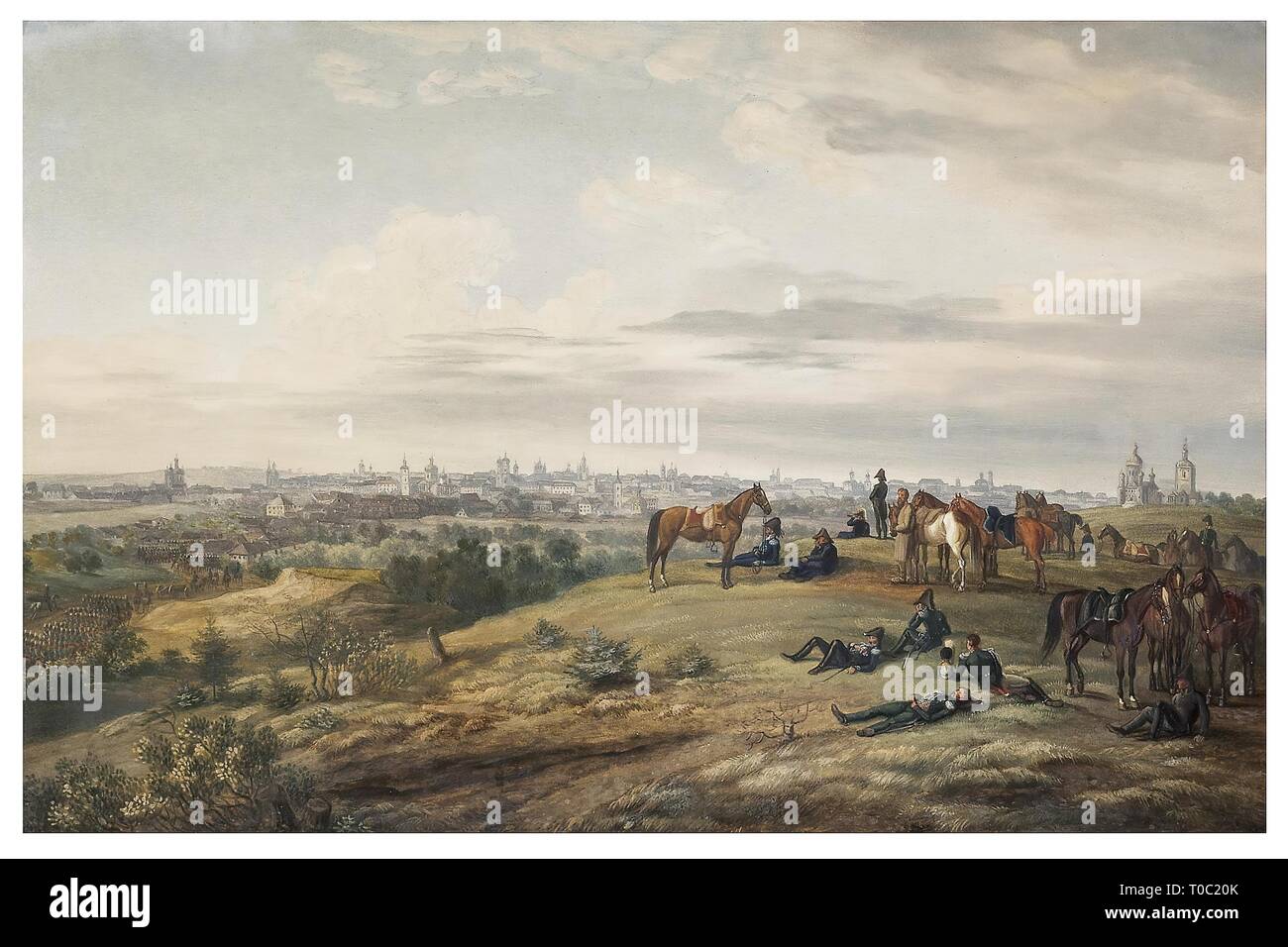 'In the Environs of Viazma on 28 August 1812'. Journal of the 1812 Russian Campaign from Willenberg in Prussia to Moscow of Prince Eugene de Beauharnais, Viceroy of Italy. Germany, Between 1815 and 1825. Dimensions: 21x30 cm. Museum: State Hermitage, St. Petersburg. Author: ALBRECHT ADAM. Stock Photo