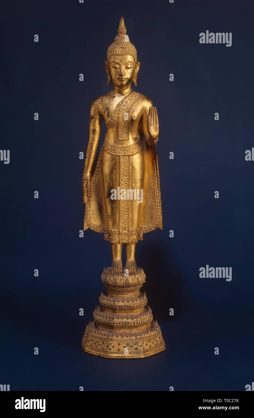 'Buddha Stopping the Sandalwood Statue'. Siam (now Thailand). Bangkok art, Second quarter of the 19th century (? ). Dimensions: h. 50 cm. Museum: State Hermitage, St. Petersburg. Stock Photo