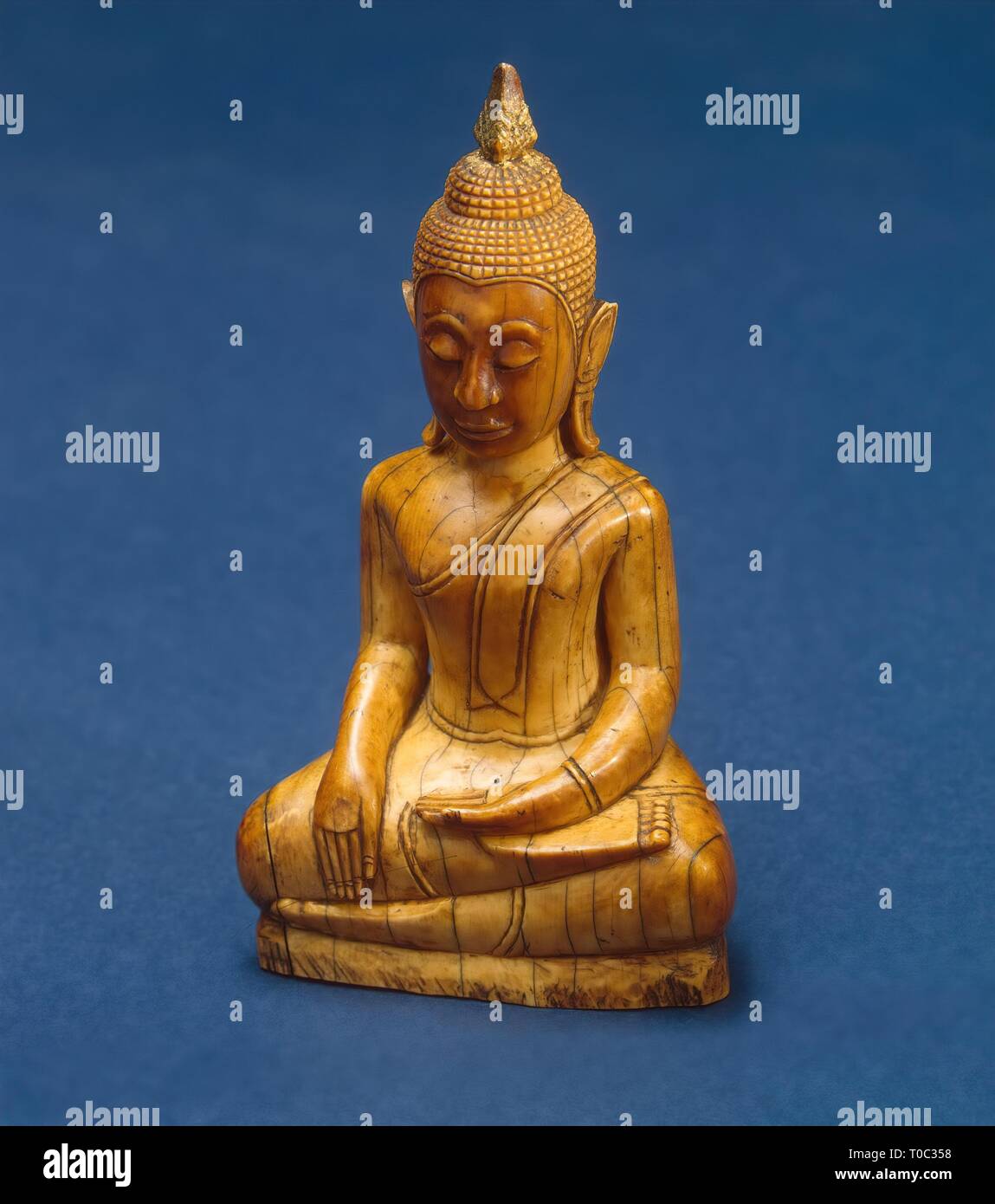 'Buddha Maravijaya (Buddha Calling the Earth to Witness)'. Siam (now Thailand). Bangkok art, Late 18th - early of the 19th century. Dimensions: h. 12 cm. Museum: State Hermitage, St. Petersburg. Stock Photo