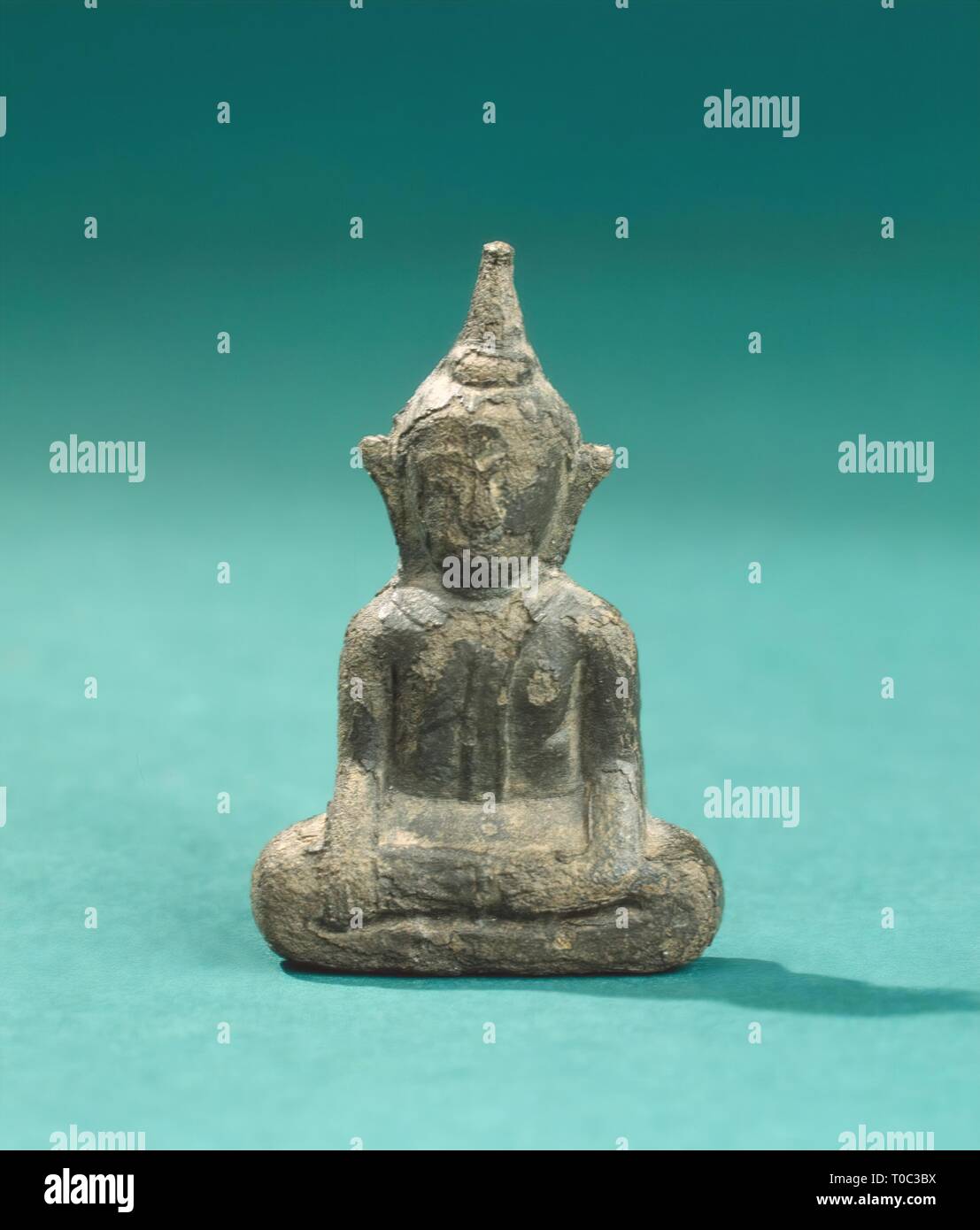'Buddha Maravijaya (Buddha Calling the Earth to Witness). Votive sculpture'. Siam (now Thailand). Bangkok art, Late 18th - early of the 19th century. Dimensions: h. 6 cm. Museum: State Hermitage, St. Petersburg. Stock Photo