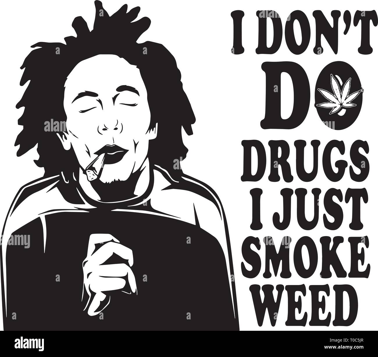 Blunt Weed Cannabis Medical Marijuana Pot Stone High Life Smoker Drug 420 Mary jane Stock Vector