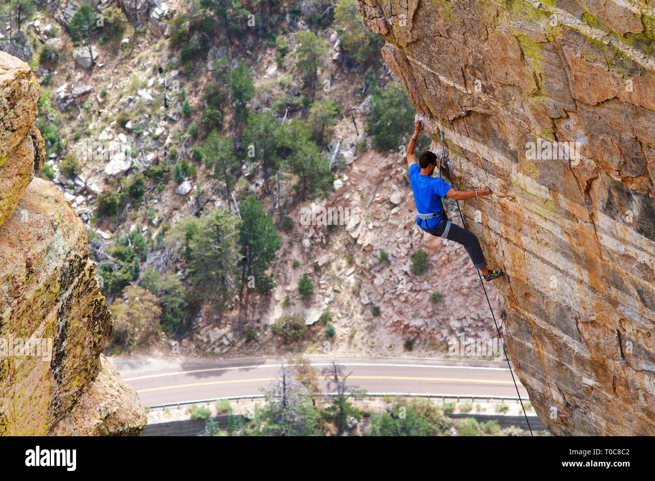 Rock Climbing on Steve's Arete Stock Photo