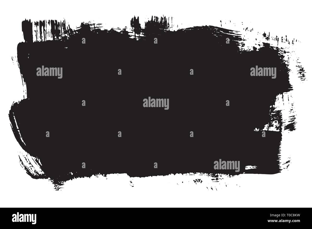 Grunge hand drawn paint brush stripe. Vector black ink brush stroke ...