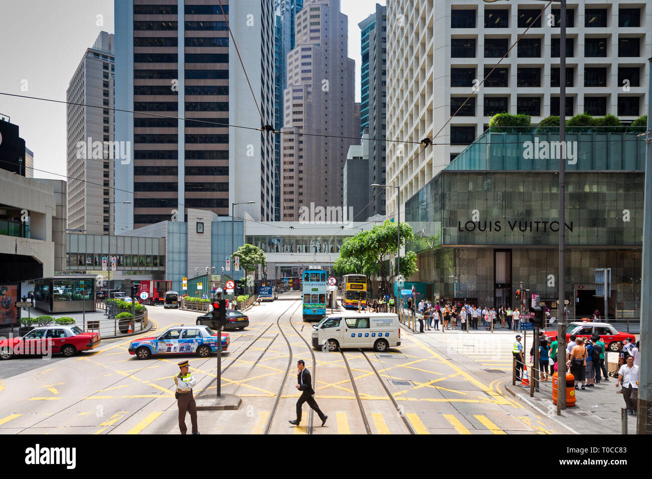 Road junction, Central, Hong Kong, SAR, China Stock Photo