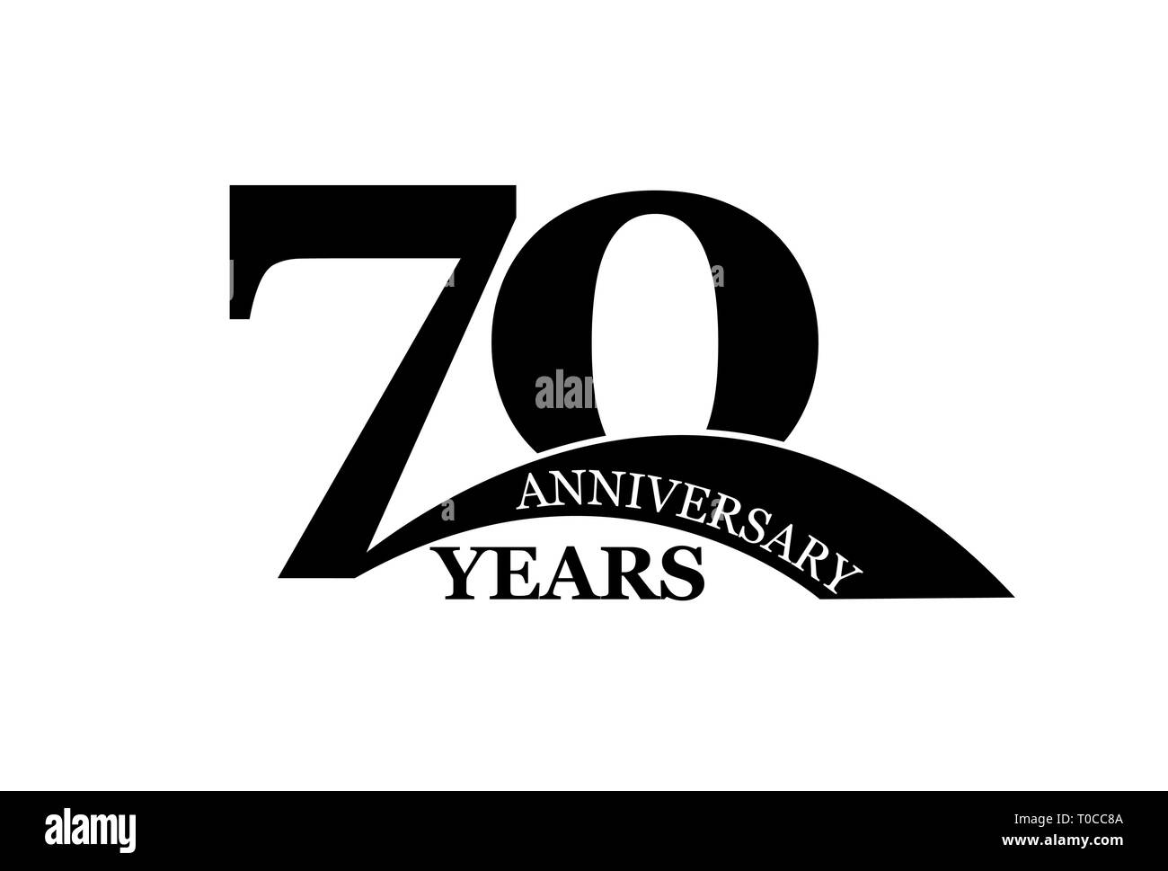 70 years anniversary, simple flat design, logo for design and