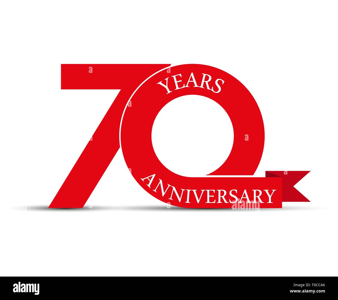 70 Years Anniversary Simple Design Logo For Decoration Stock Vector