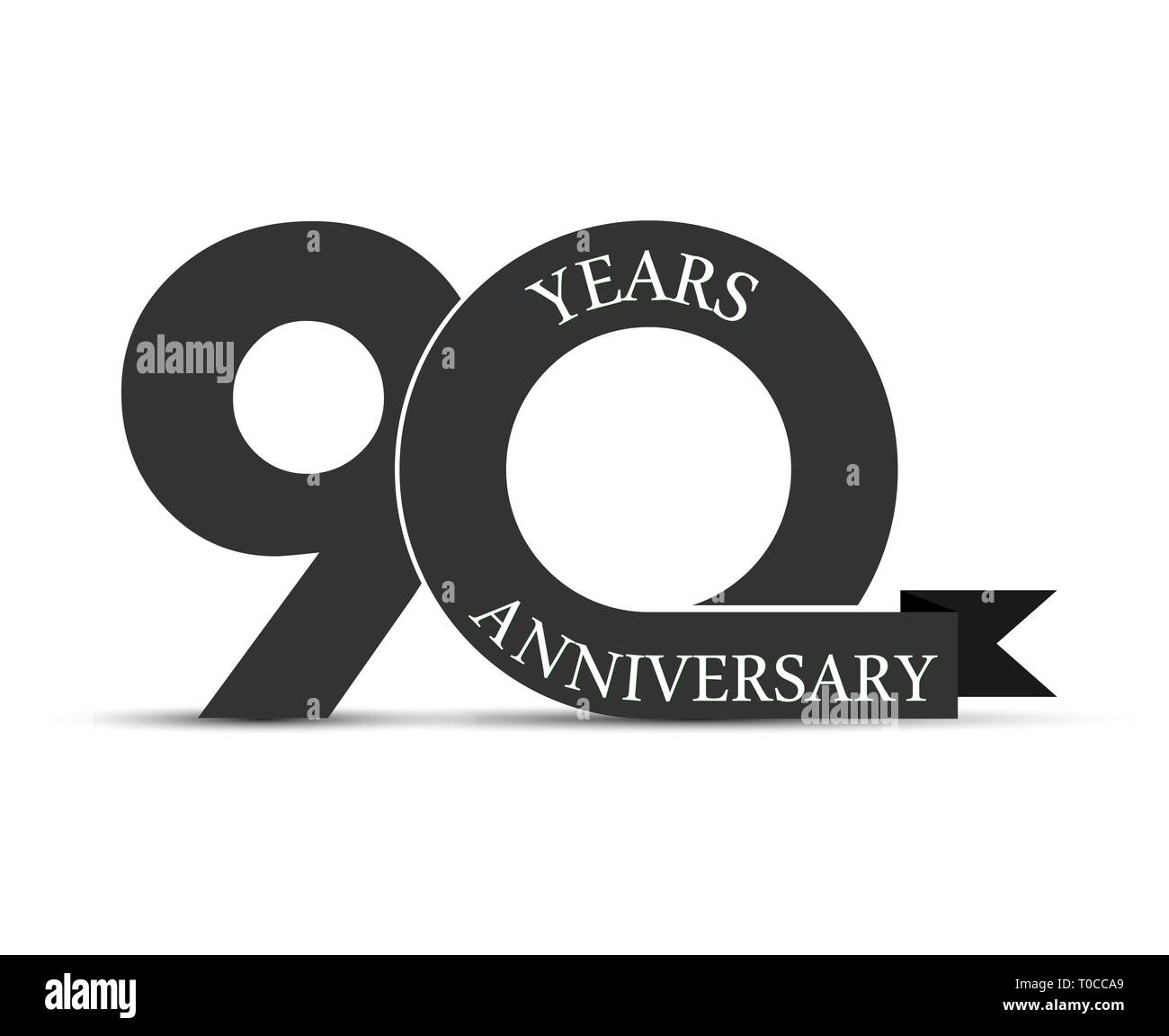 90 years anniversary, simple design, logo for decoration Stock Vector
