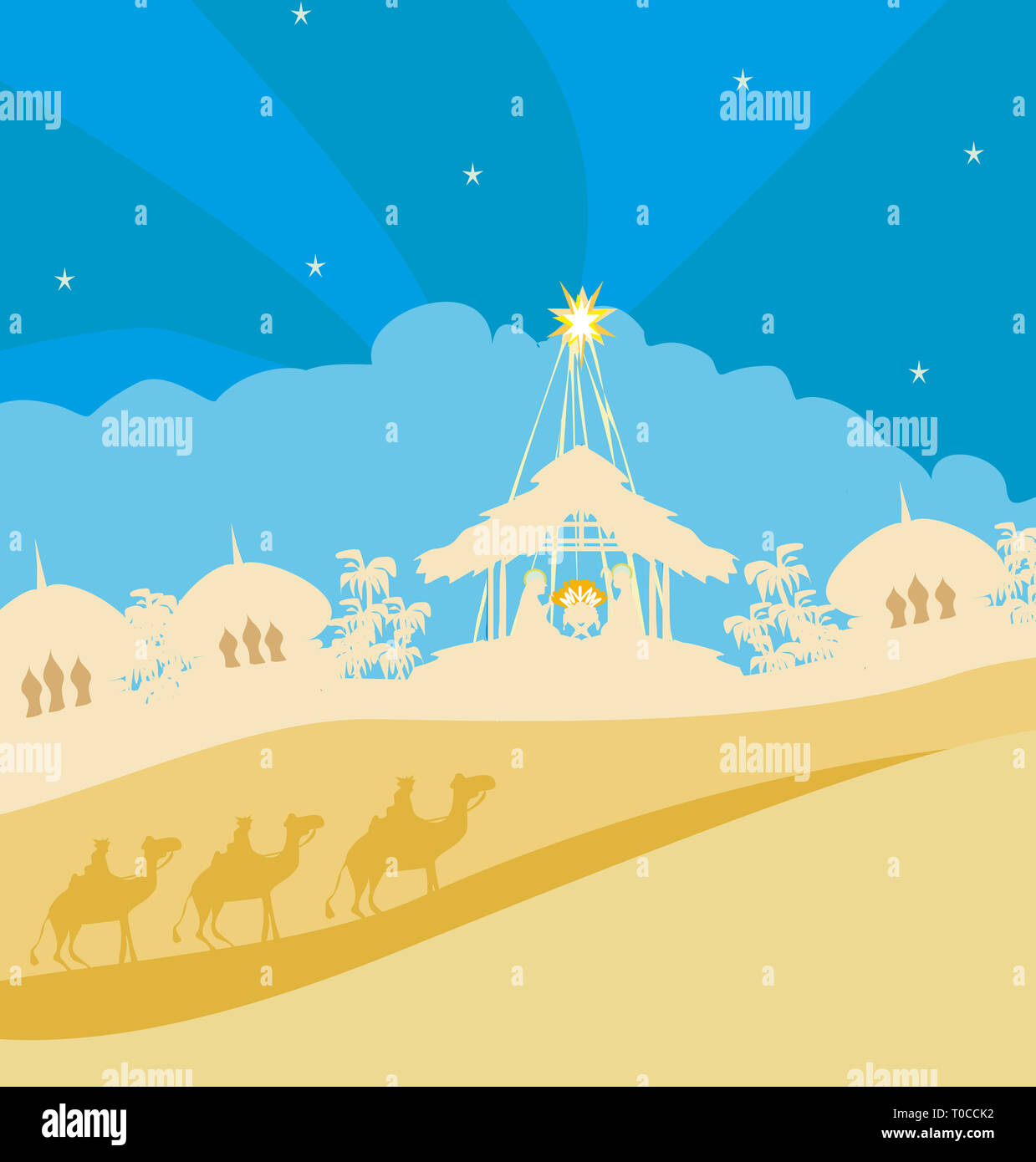 Biblical scene - birth of Jesus in Bethlehem Stock Photo - Alamy