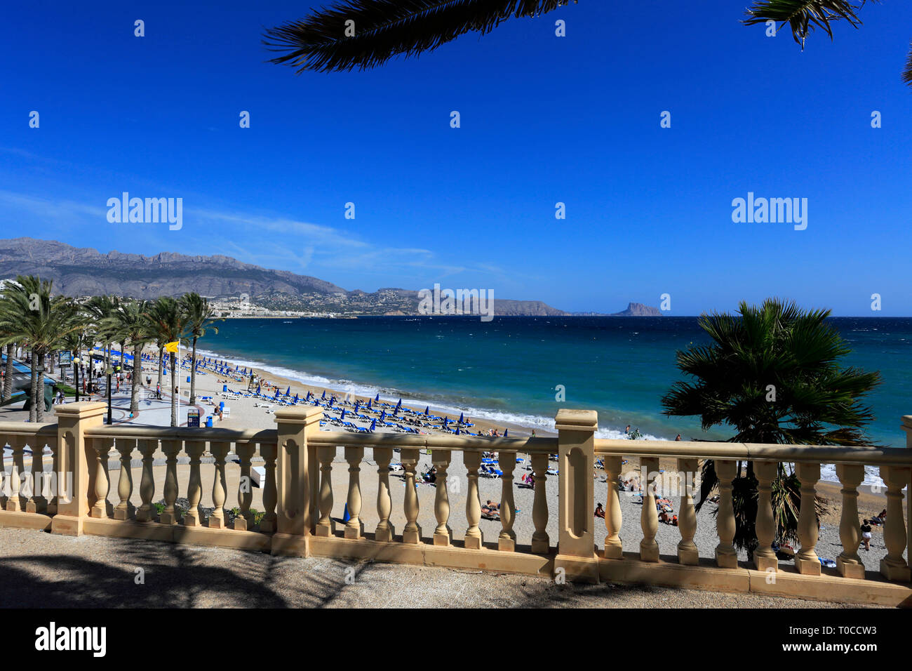 The Promenade and beach, coastal town of Albir town, Mediterranean Sea