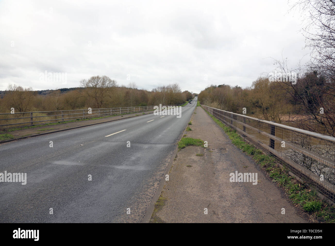 The A456 Bewdley bypass where it crosses the river Severn in Worcestershire, England, UK. Stock Photo