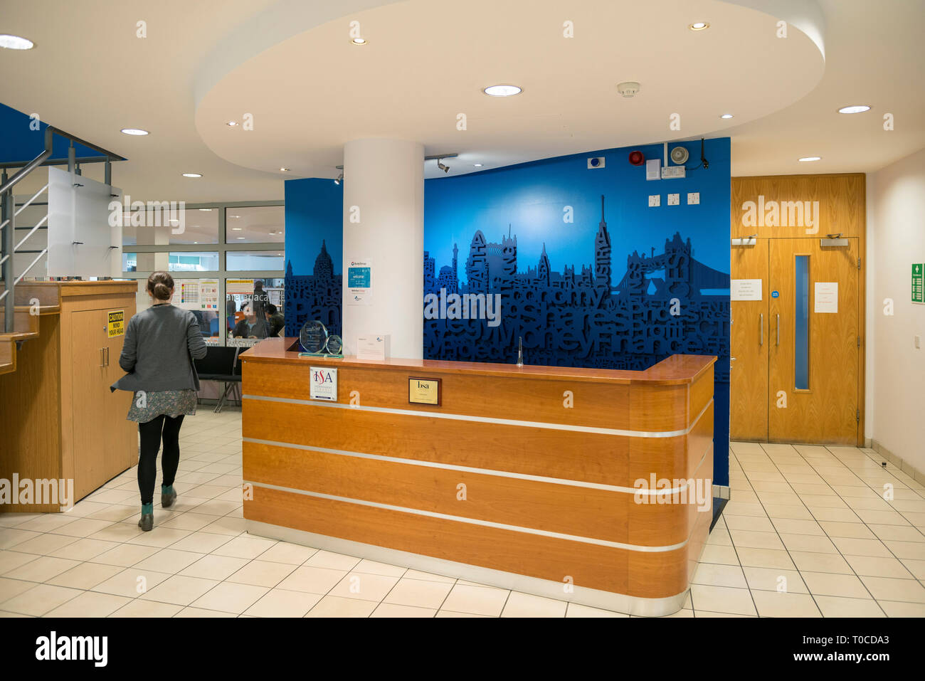 The reception area of Belleryby's College and Coventry University in
