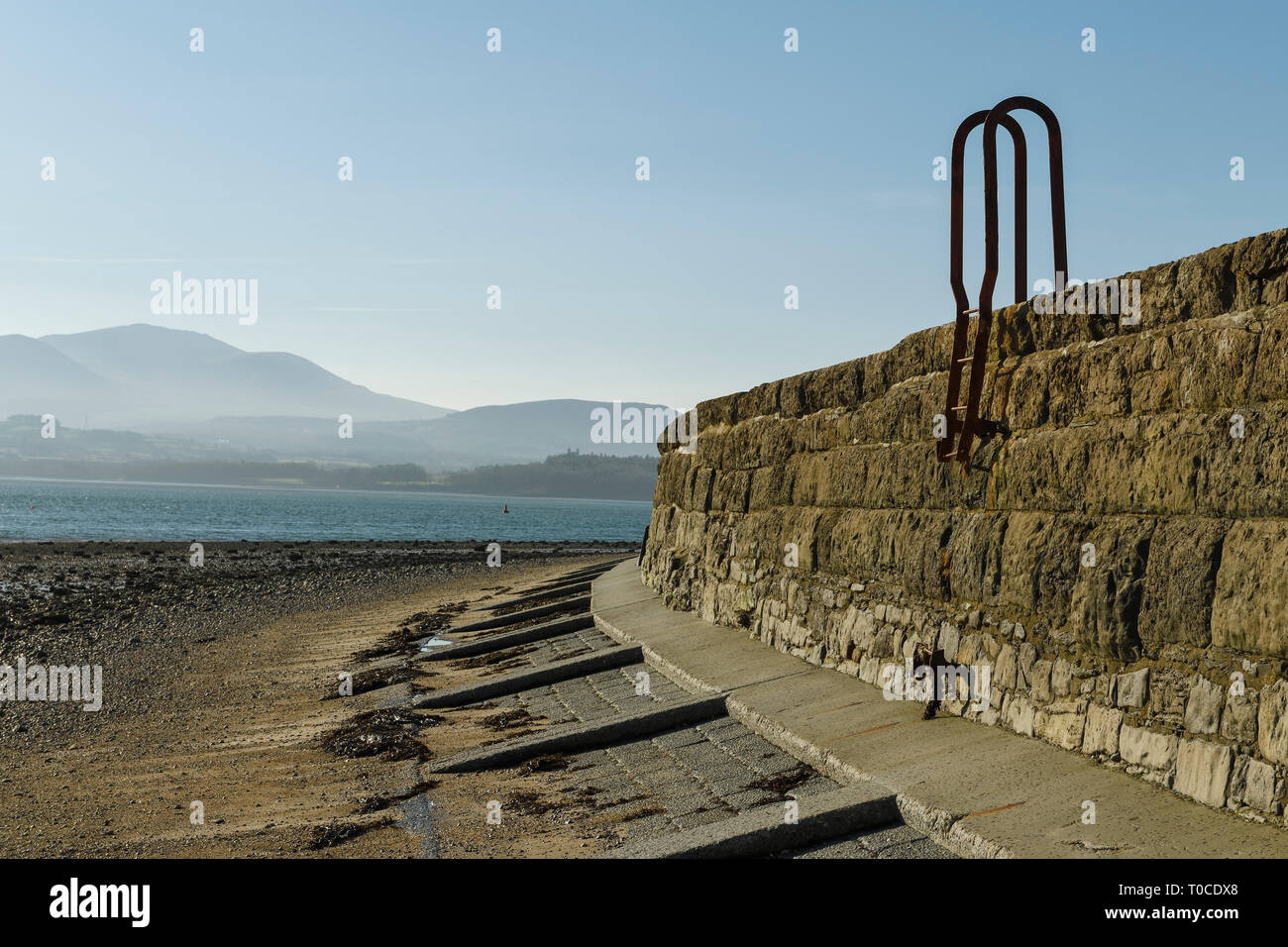 The view from Beaumaris seafront over the Menai Strait towards Bangor