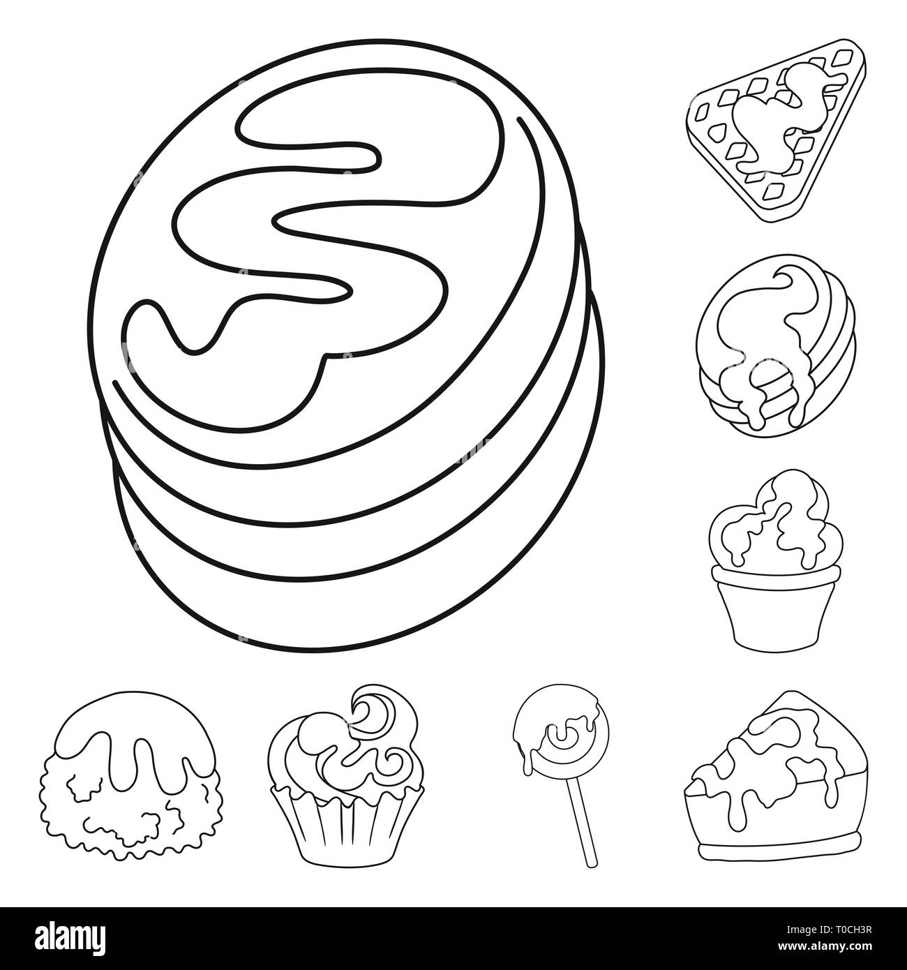 Vector Illustration Of Sweet And Product Icon Set Of Sweet And Caramel