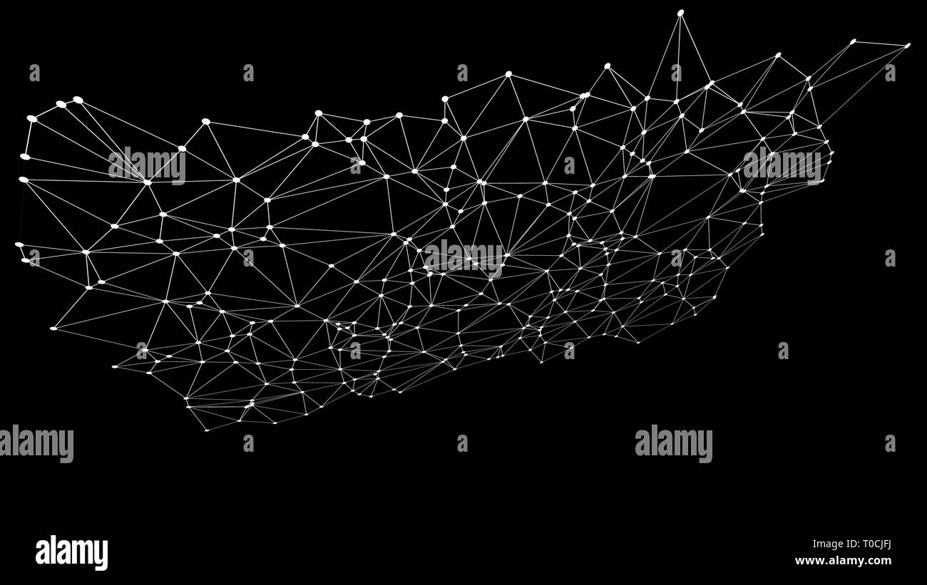 Graphic dot background, digital wires 3d vector illustration Stock ...