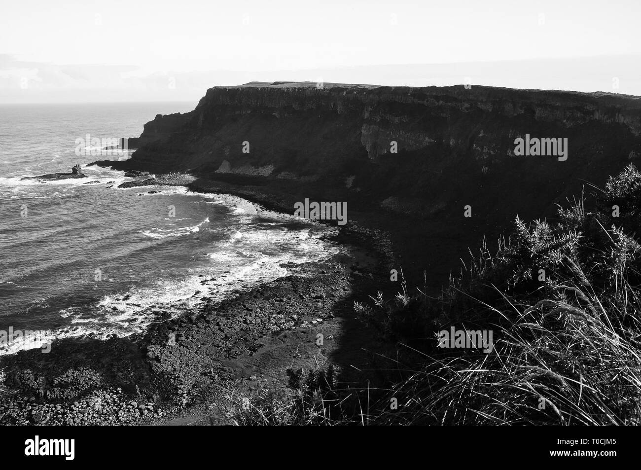 Black basalt stones Black and White Stock Photos & Images - Alamy