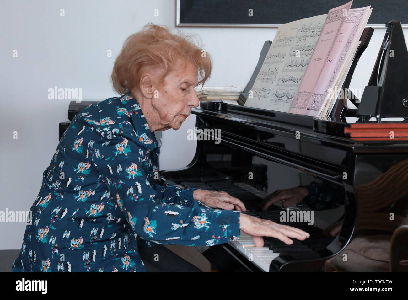 COLETTE MAZE,French pianist 104 Years old Stock Photo - Alamy