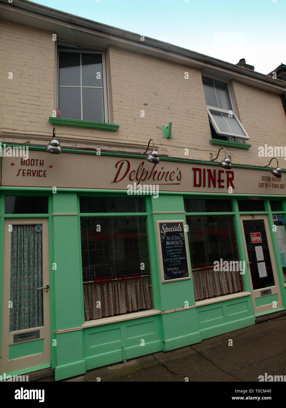 Delphine's Diner in Aldeburgh, Suffolk Stock Photo