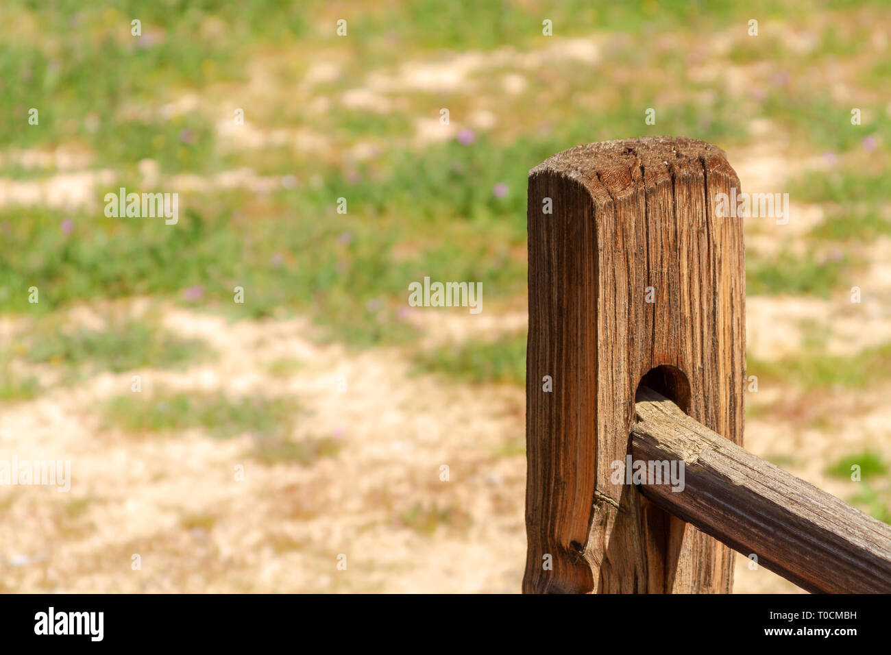 Wooden fence post at a park hi-res stock photography and images - Alamy