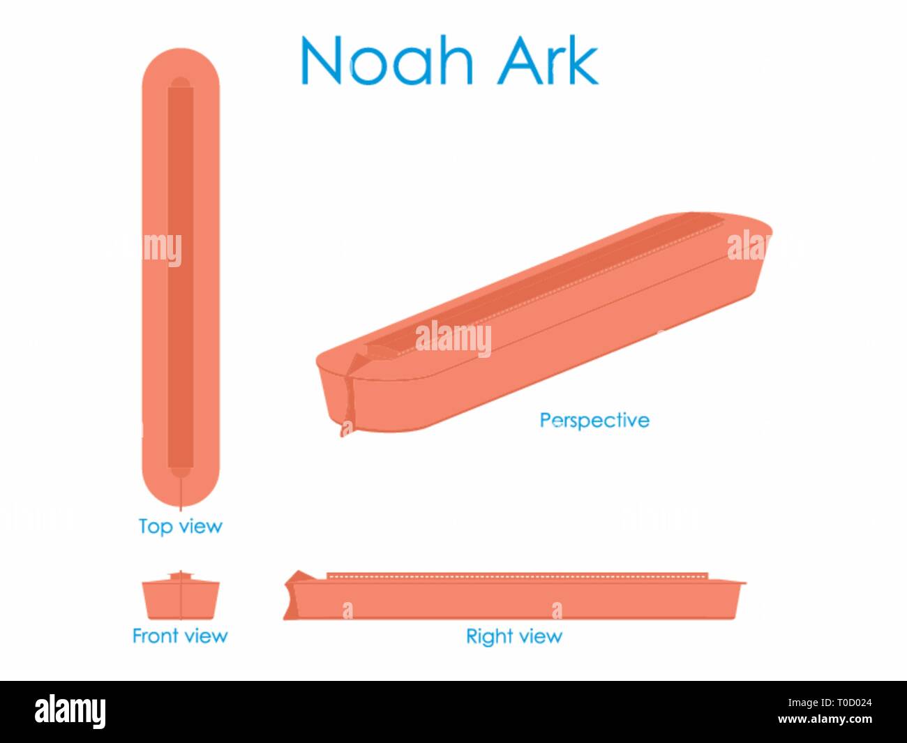 Noah Ark colored Stock Vector