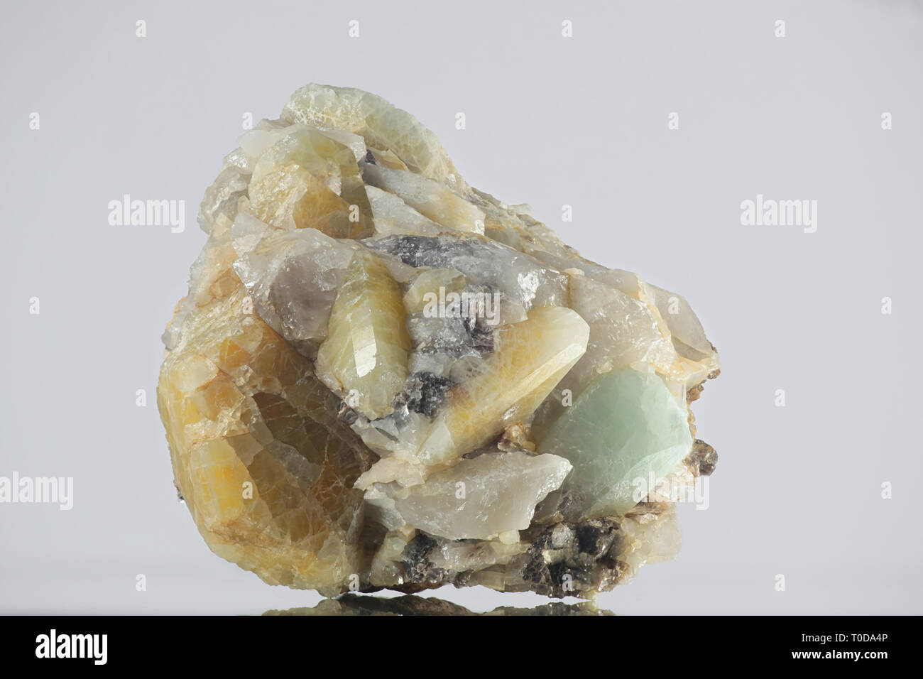 Crystals of topaz from Viitaniemi feldspar quarry in Finland Stock Photo