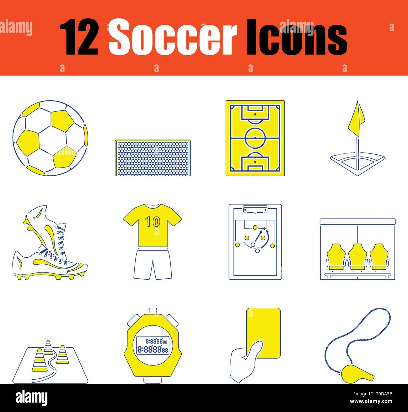 Football icon set. Thin line design. Vector illustration Stock Vector ...