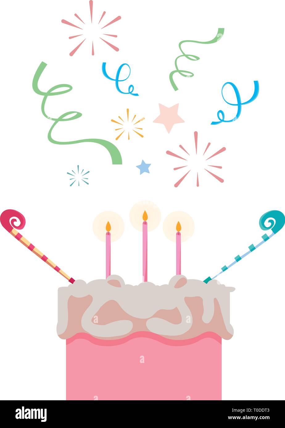 sweet cake birthday with candles vector illustration design Stock ...