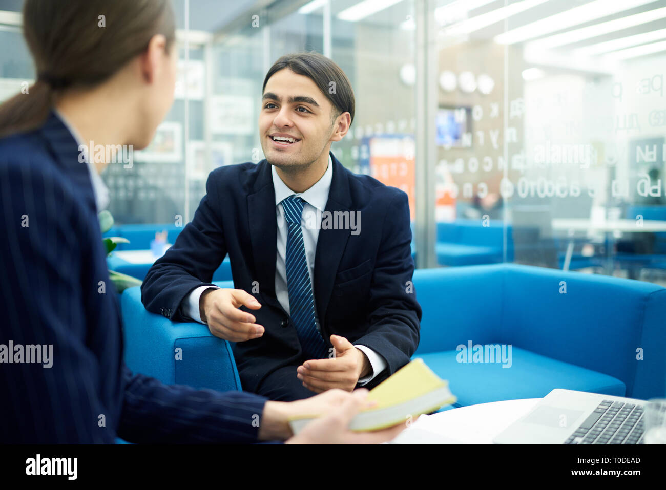 Young Entrepreneur in Meeting Stock Photo