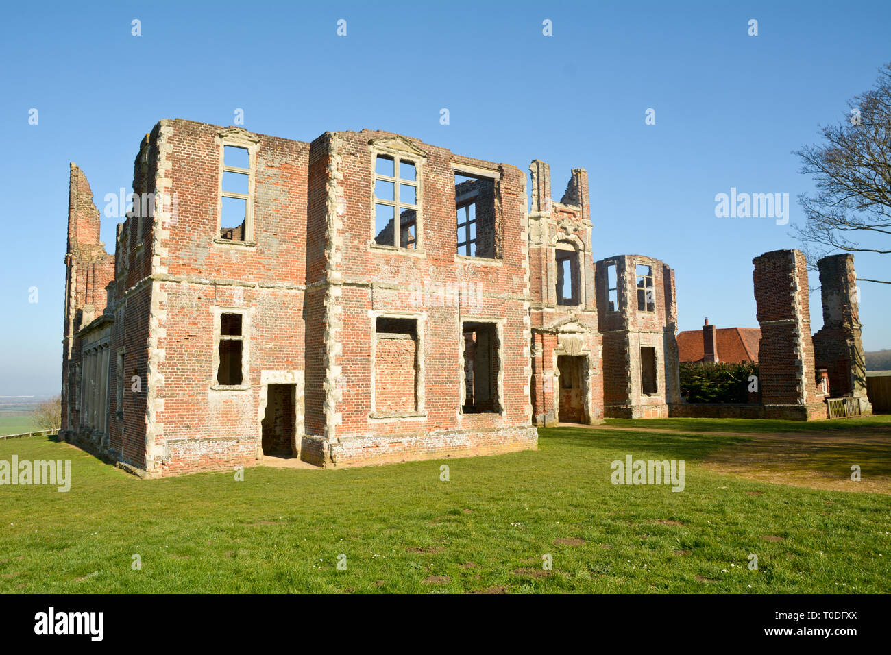 Houghton House the ruined former Victorian mansion house and hunting