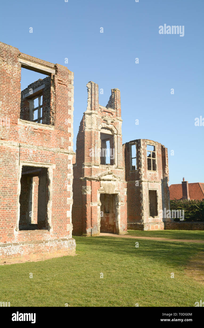 Houghton House - the ruined former Victorian mansion house and hunting lodge in the parish of Maulden in Bedford, Bedfordshire, England Stock Photo