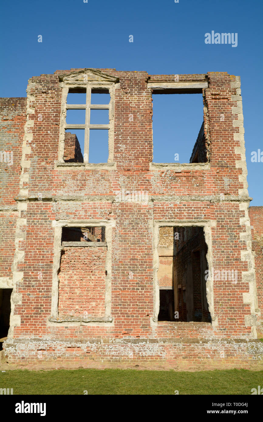 Houghton House - the ruined former Victorian mansion house and hunting lodge in the parish of Maulden in Bedford, Bedfordshire, England Stock Photo