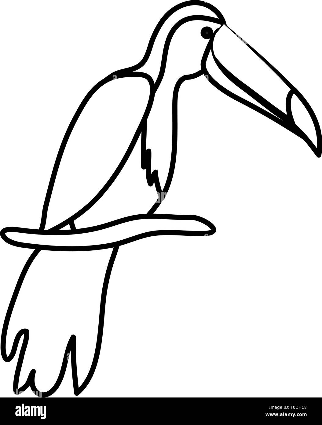 toucan exotic bird icon vector illustration design Stock Vector