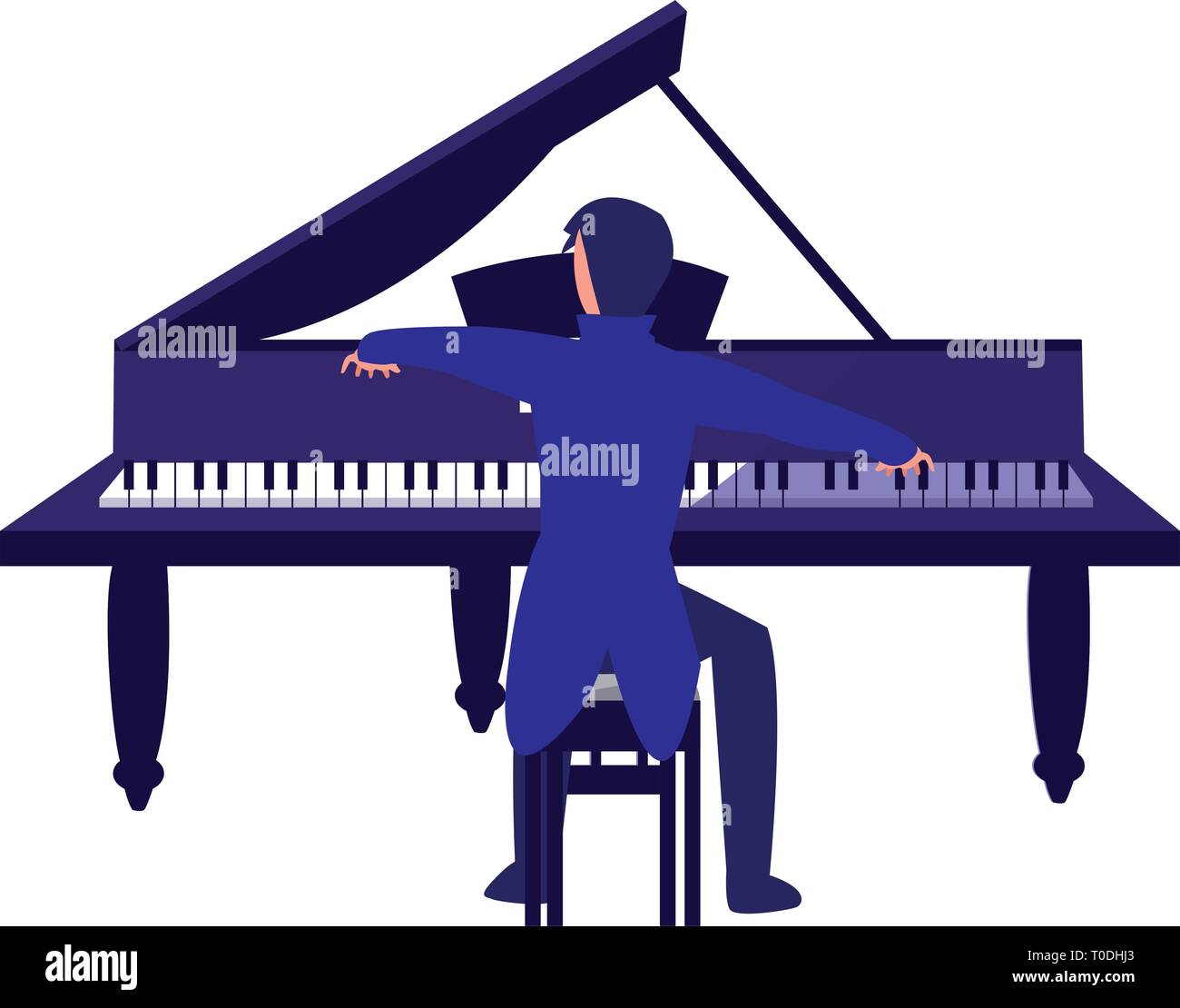 pianist playing piano character vector illustration design Stock Vector ...