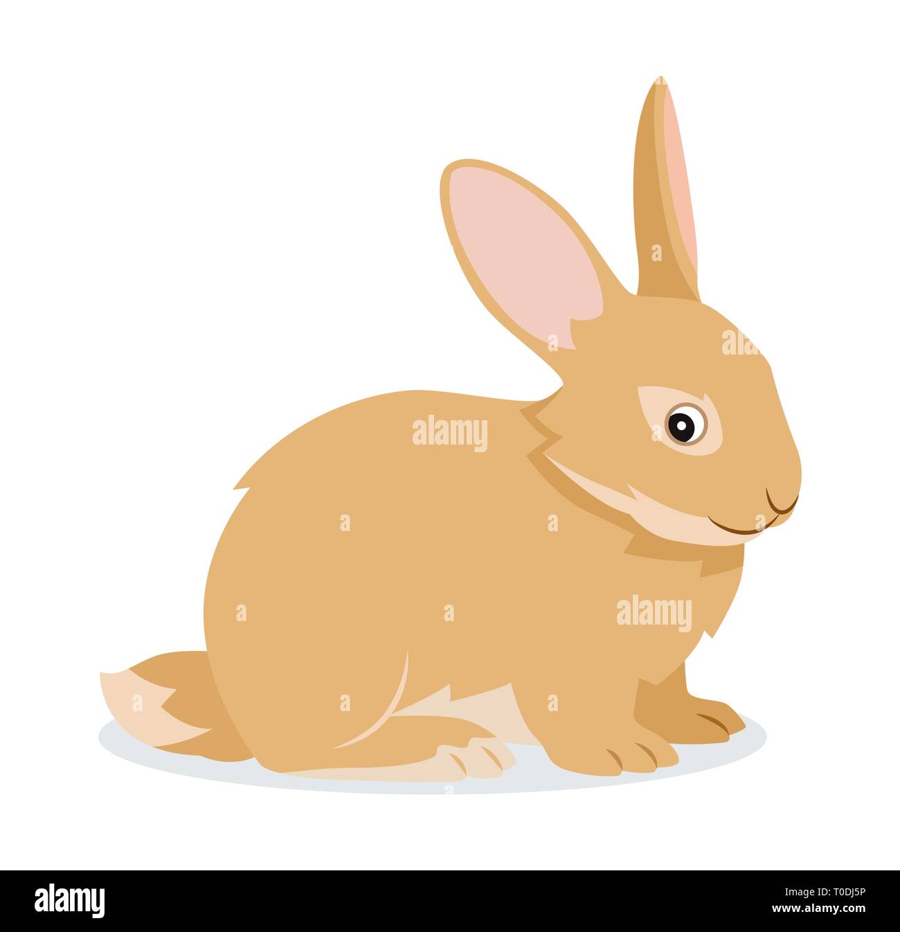Cute rabbit icon isolated, small fluffy pet with long ears, domestic animal, vector illustration Stock Vector