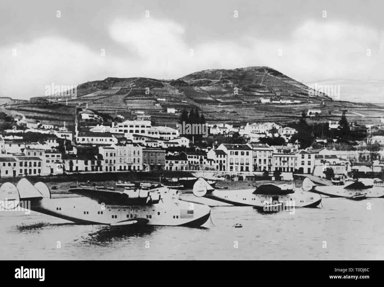 harbour, horta, Faial Island, Archipelago of the Azores 1930-40 Stock Photo