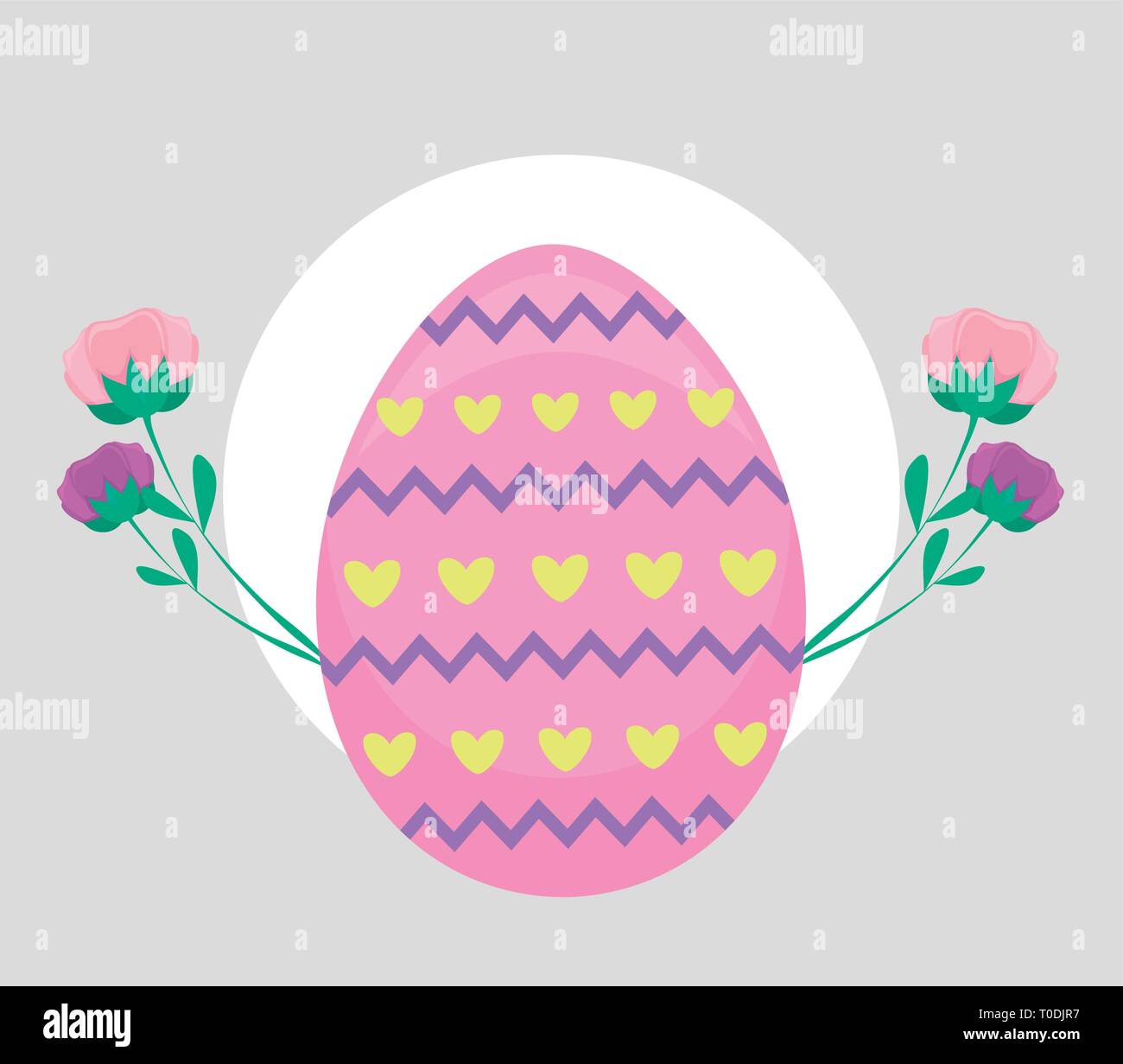 egg of easter with flowers vector illustration design Stock Vector ...
