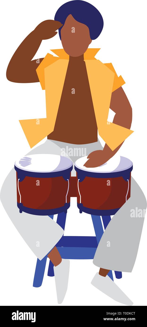 African man playing drums Stock Vector Images - Alamy