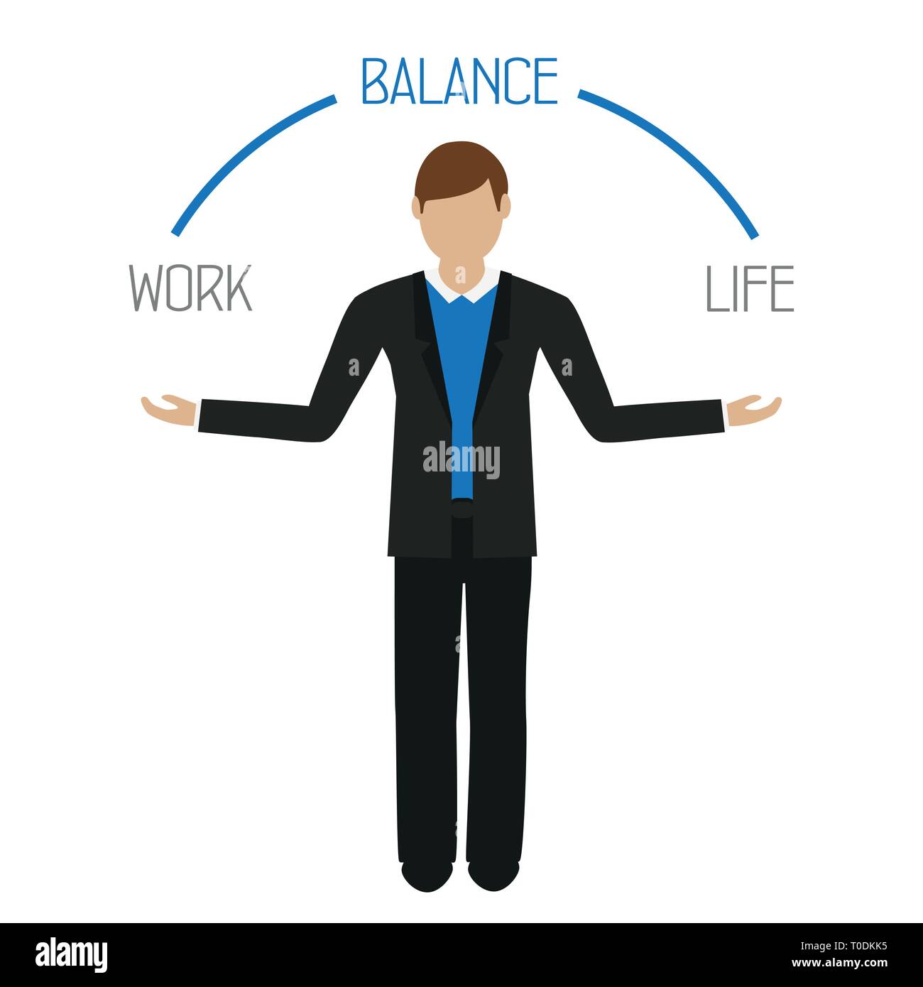 work life balance business man character isolated on white background ...
