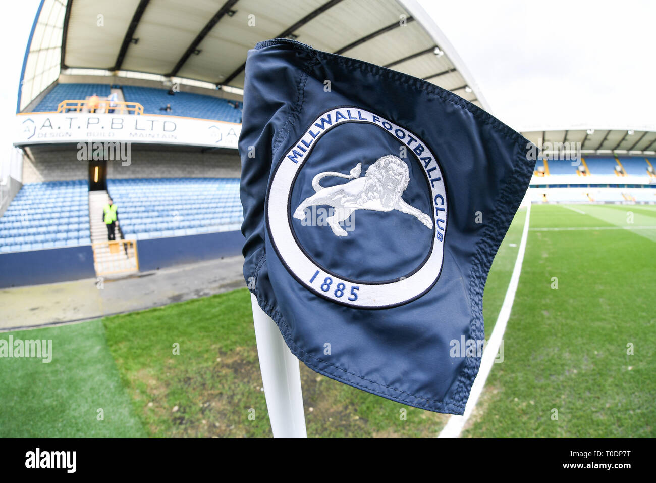 Ground View of the Den Millwall Football Club. The game finishes goalless.Millwall  FC 10/03/13 Millwall FC V Blackburn Rovers 10/03/13 FA Cup Quarter Stock  Photo - Alamy