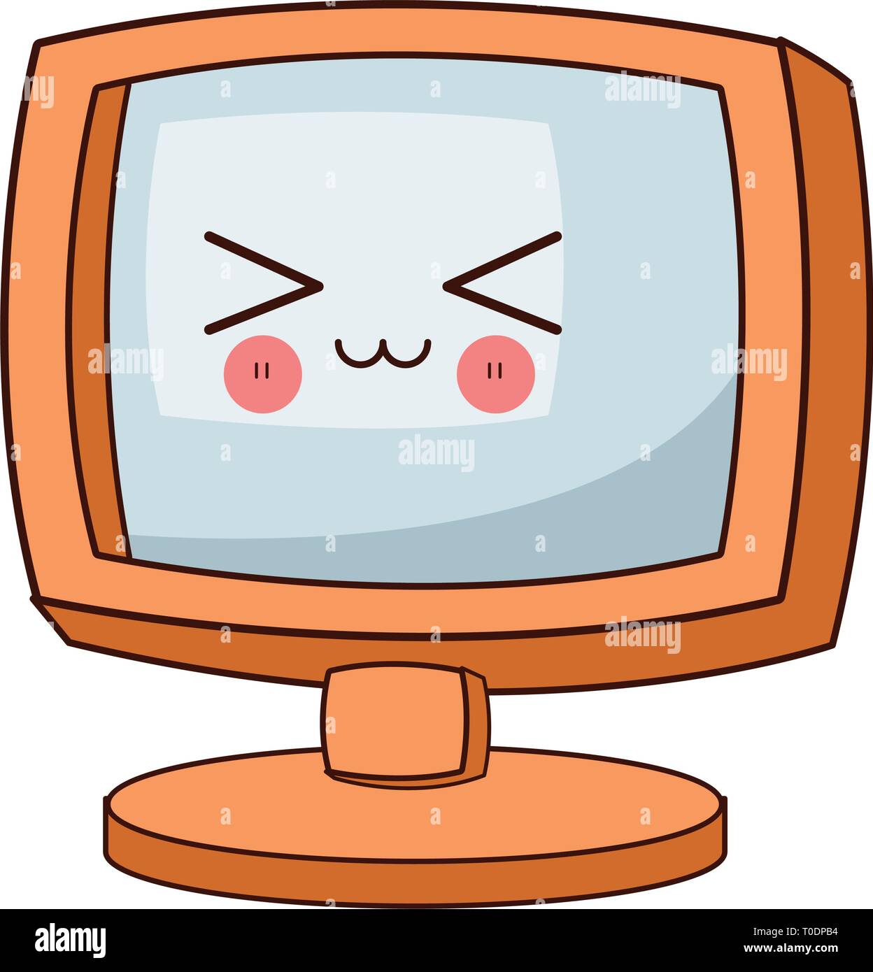 computer screen kawaii cartoon Stock Vector Image & Art - Alamy