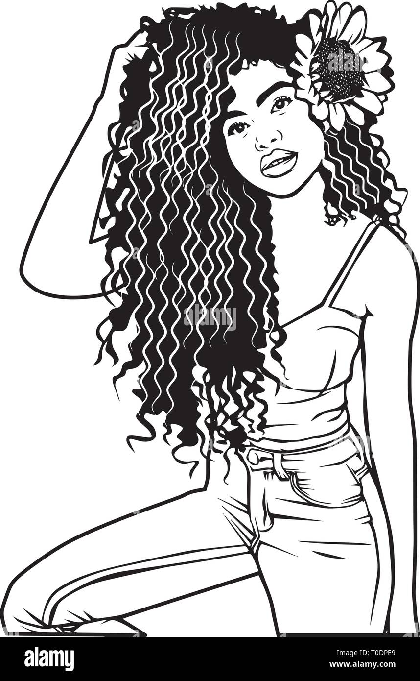 Afro Woman Svg Nubian Beautiful Classy Lady Make Up Model Melanin African American Ethnic Stock Vector Image Art Alamy